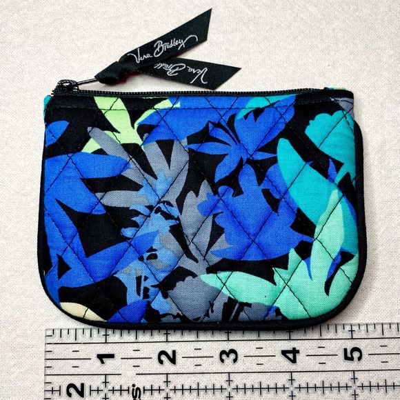 Vera Bradley Blue ‘ Camo Floral ‘ Pattern With Leopard Lining Coin Purse NWOT - Picture 4 of 5